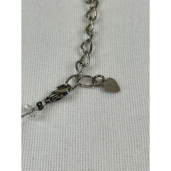 Vintage Faux Freshwater Pearl Clear Bead Multi-Strand Necklace Dainty - Picture 5 of 7